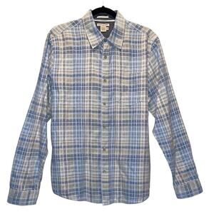 Carbon2Cobalt Blue Plaid Long Sleeve Button Front Shirt Medium